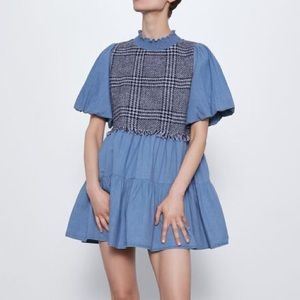 NWT Zara Combination Denim Dress